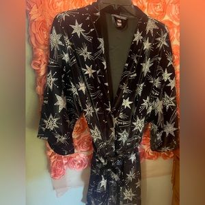 Victoria’s Secret black velour sparkle kimono robe